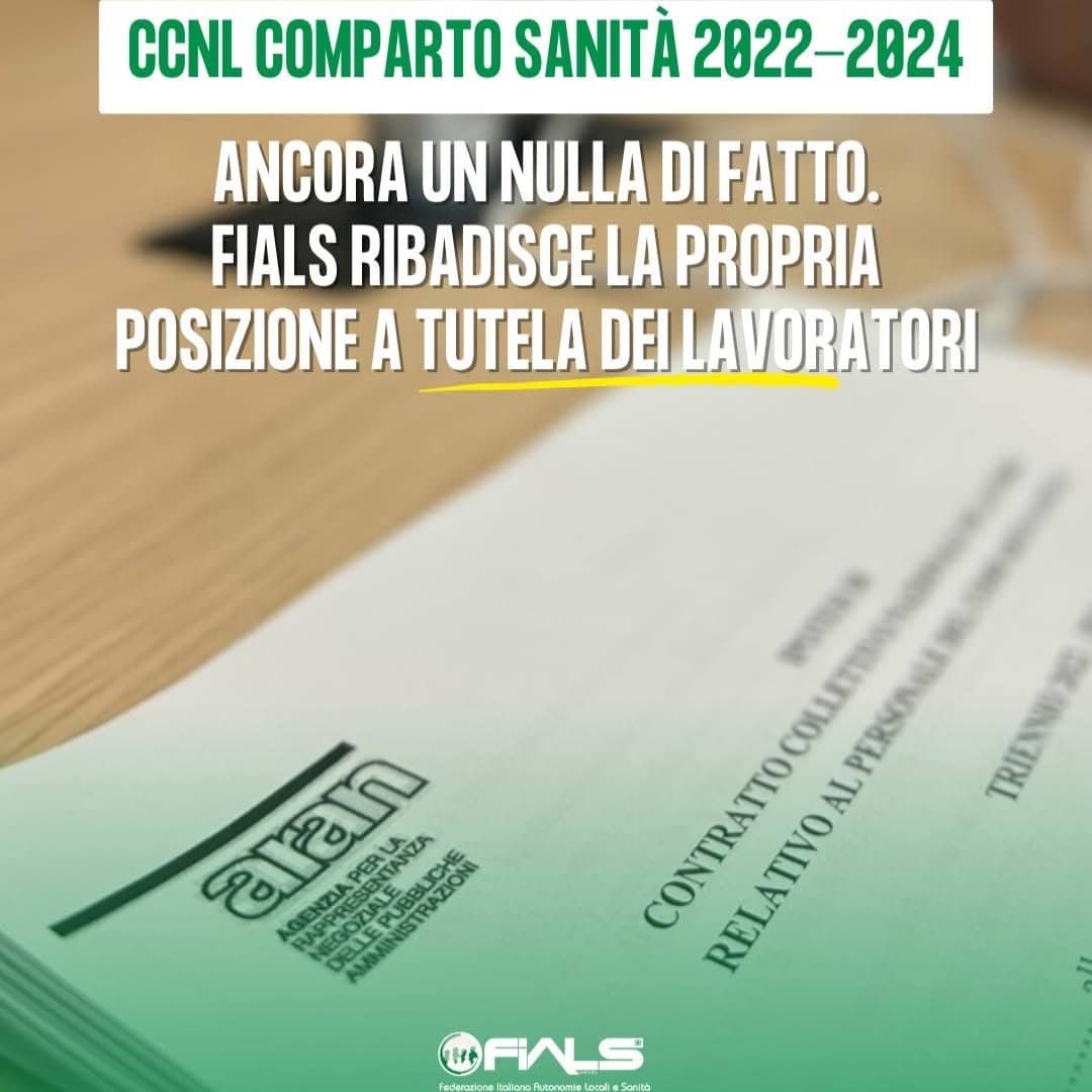 Rinnovo CCNL Sanità 2022-2024, ancora un nulla di fatto: la FIALS pronta alla firma, ma il tavolo all’ARAN si arena